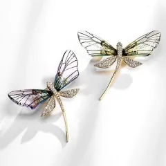 Delicate Cute Crystal Dragonfly Hijab Brooch